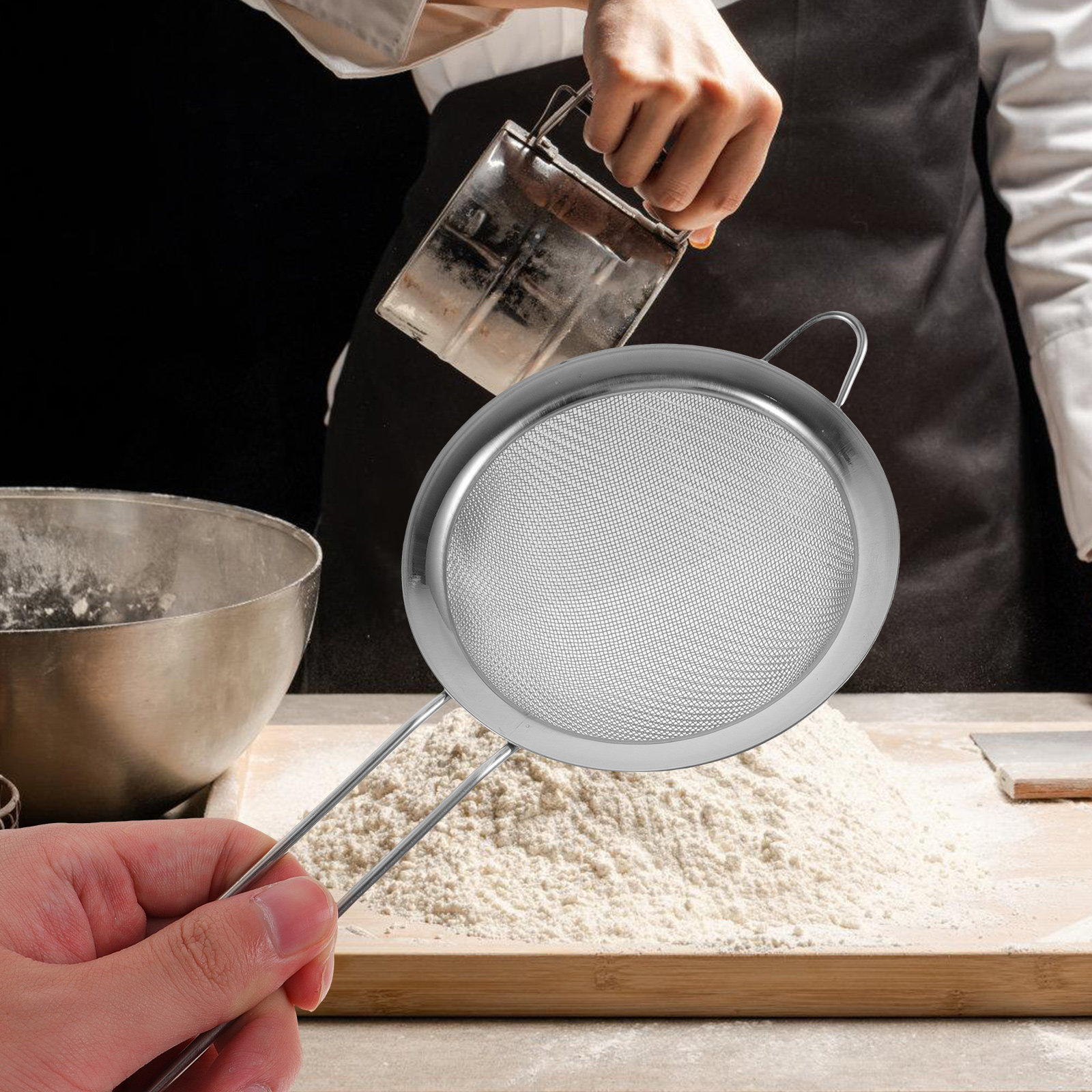 Stainless Steel Fine Mesh Hand - Baking Powder Kitchen recension och pris