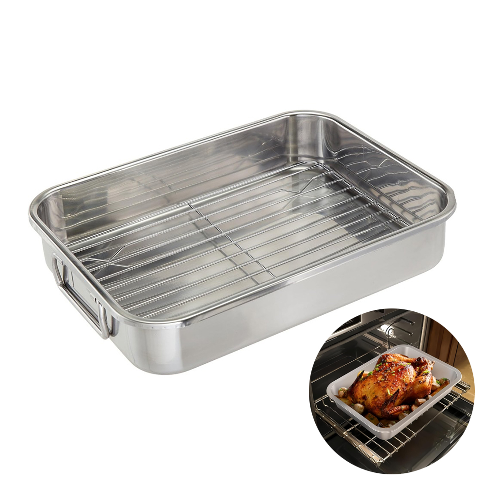 1 Set Stainless Steel Roasting - Kitchen Baking Pan Set recension och pris
