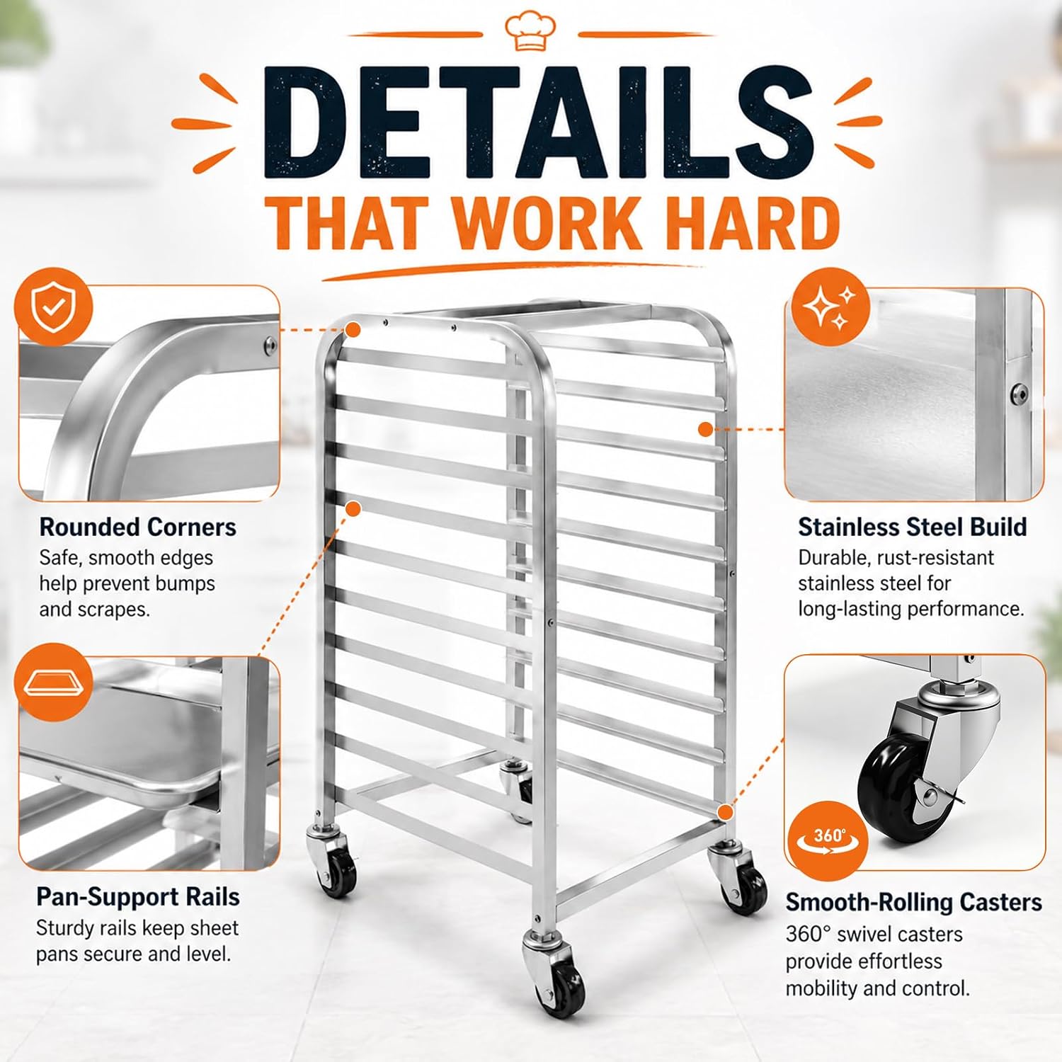10 Tier Stainless Steel Sheet  - Kitchen Baking Cart recension och pris