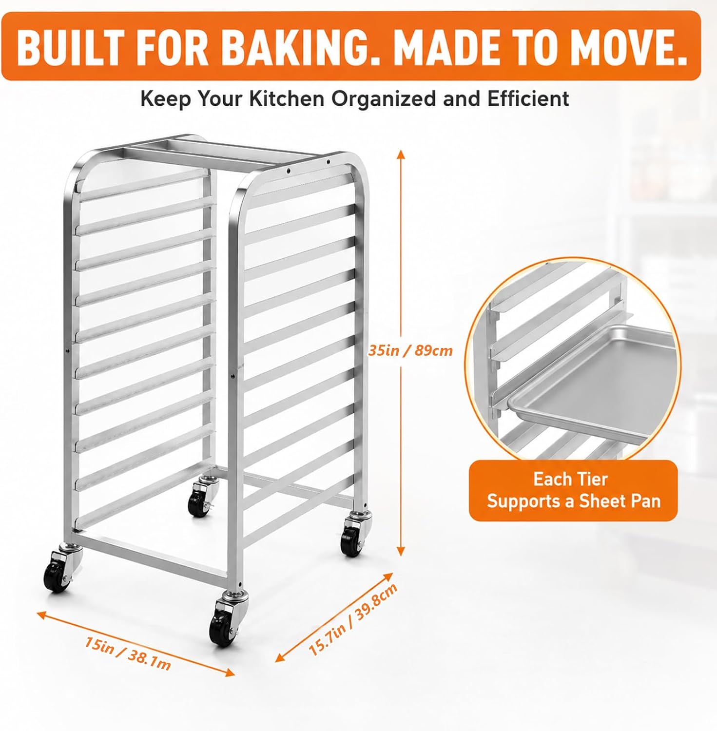 10 Tier Stainless Steel Sheet  - Kitchen Baking Cart recension och pris