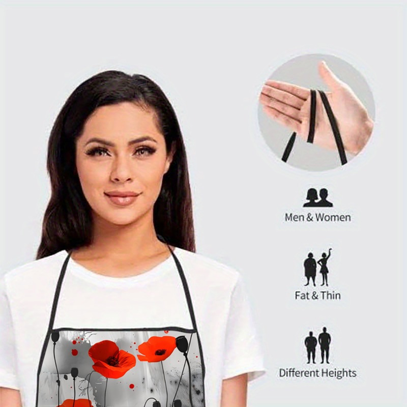 1pc Red Poppies Floral Print S - Kitchen Baking Background recension och pris