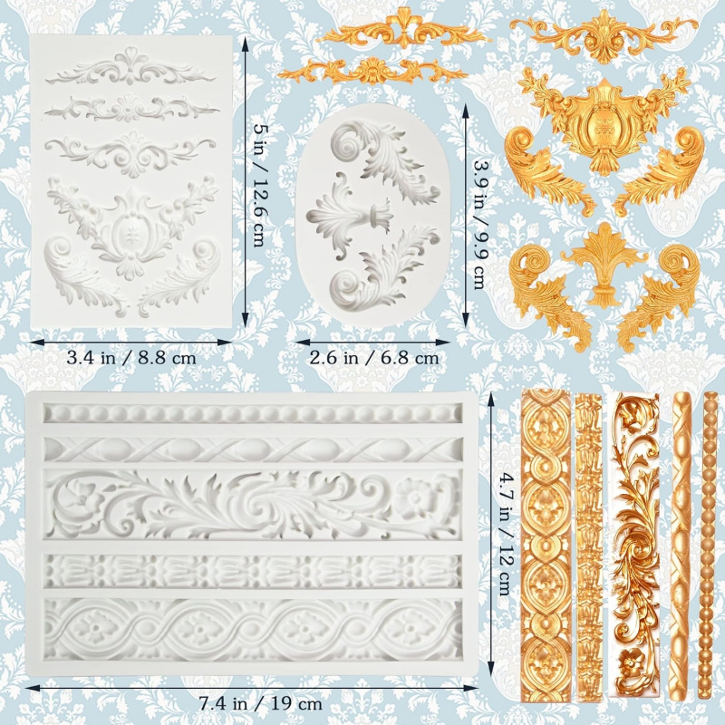 3 Bag Baroque-style silicone m - Silicone Cake Mold recension och pris