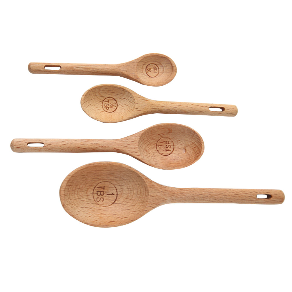 4Pcs Wooden Measuring Spoons S - Kitchen Baking Utensils recension och pris