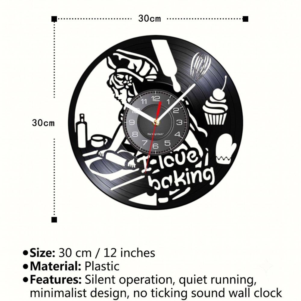 Baking Vinyl Record Wall Clock - Kitchen And Baking Life recension och pris